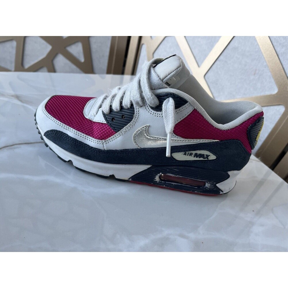 NIKE AIR MAX 90 SPORT FUCHSIA White Women SZ 7 325213-606 Sneakers Shoes - Picture 4 of 12
